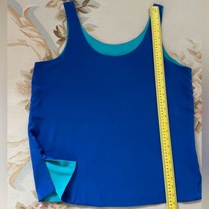 Size 14 blue and teal aqua shell